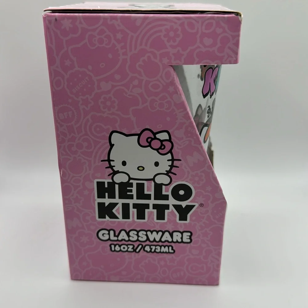 Hello Kitty Halloween Glass Set Pumpkin Jack O Lantern‎ Cups 16oz NEW